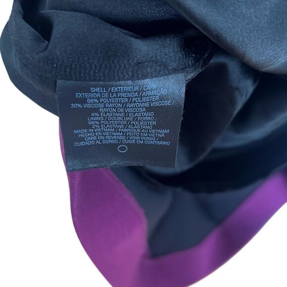 Tahari Ruched Waist Quarter Sleeve Back Zip Sheath Career Dress Wine Small - Picture 6 of 7